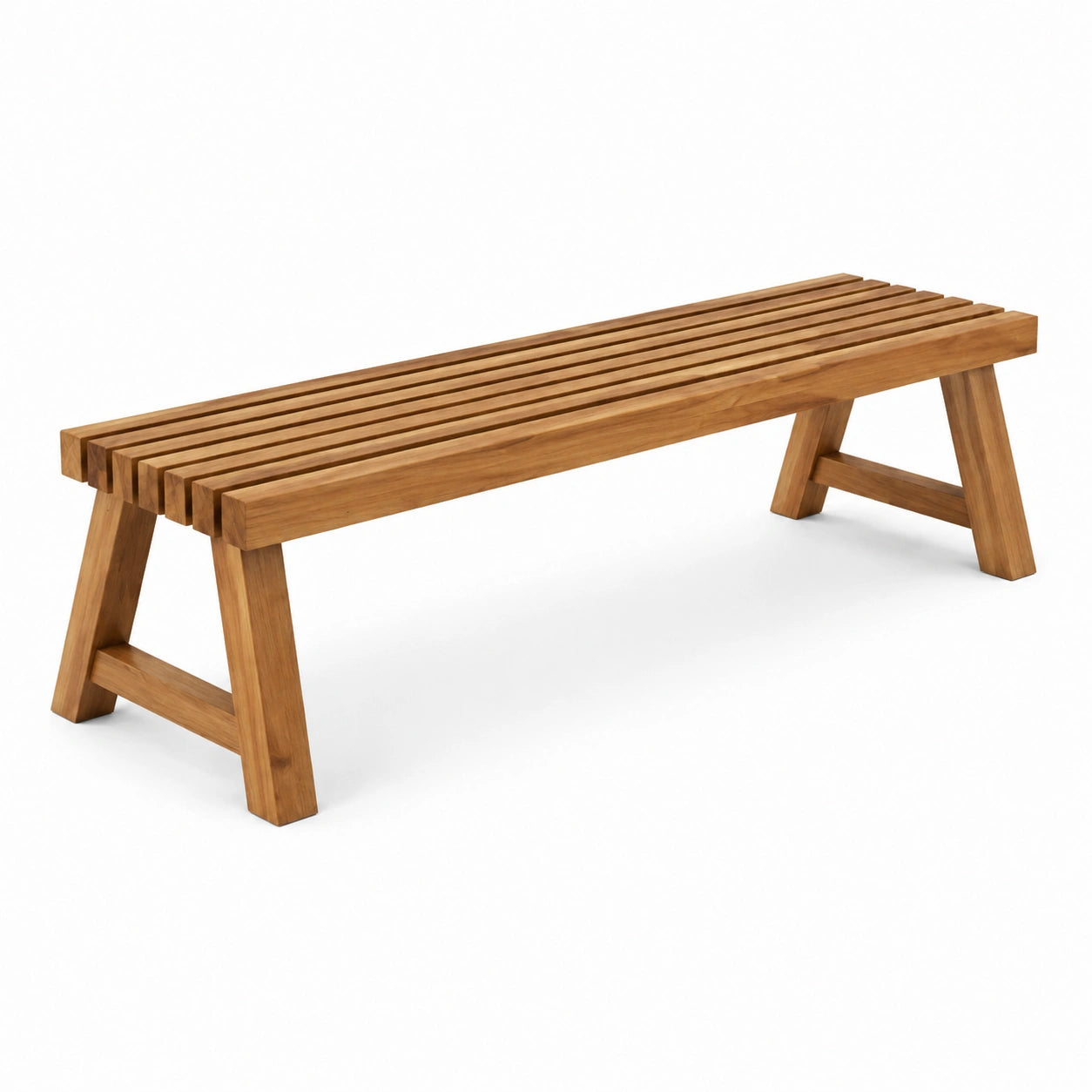 Holzbank Teak rechteckig Natur 160x35x45 cm