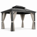 Aluminium Pavillon mit Stahl-Dach und Polyester Vorhänge 300x300x260 cm