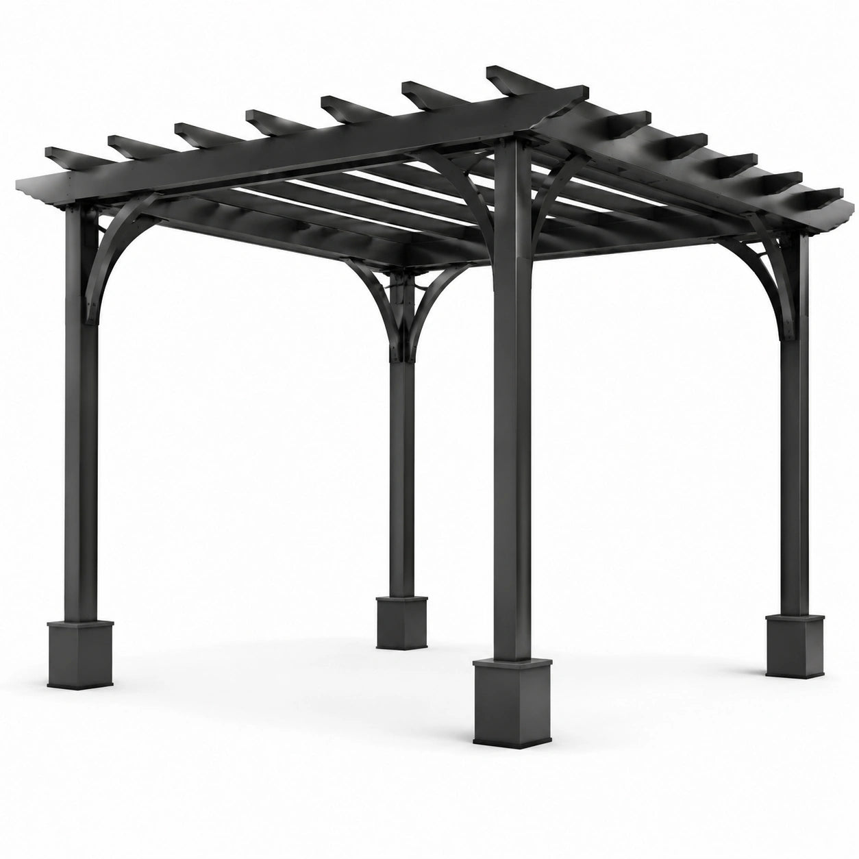 Metall Pergola quadratisch schwarz 300x300 cm
