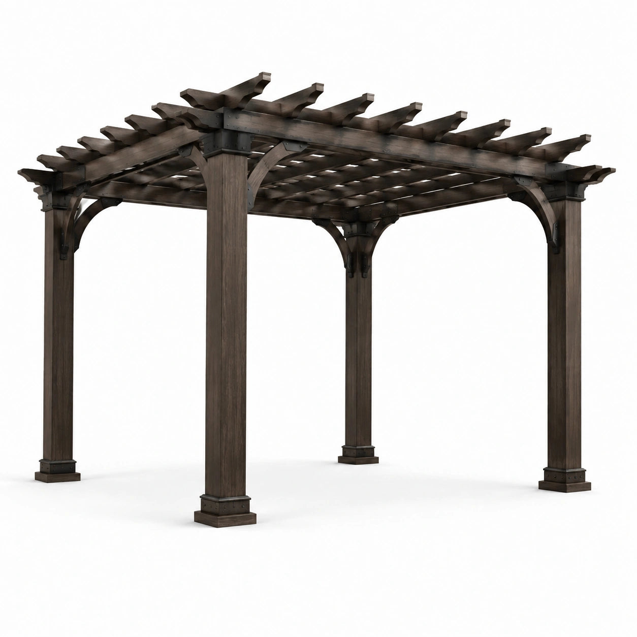 Holzpavillon quadratisch in Dunkelbraun 300x300x250 cm