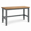 Werkbank mit Eichenholzplatte und Stahlrahmen 150x60x84 cm
