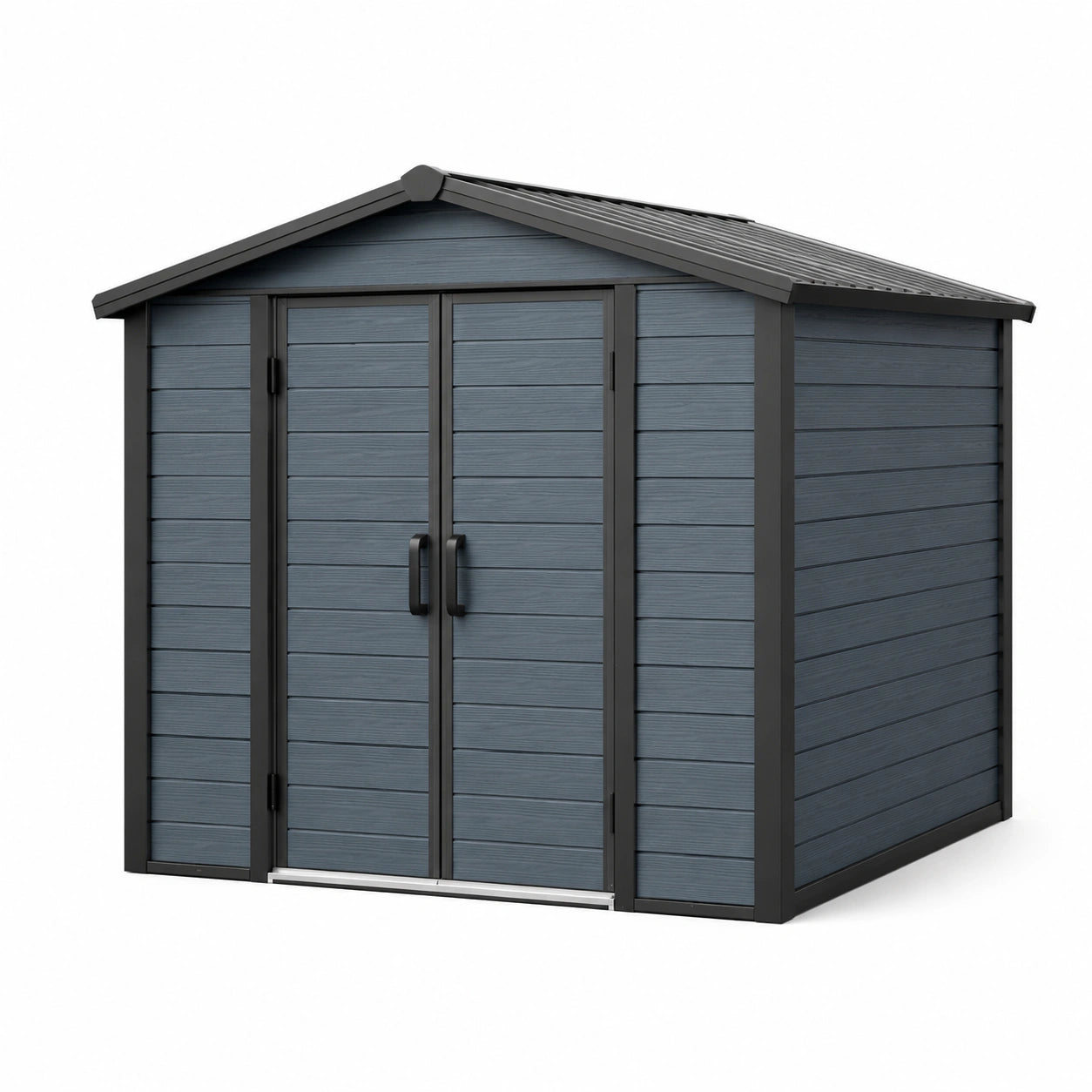 Gartenhaus Polypropylen Holzoptik Anthrazit 200x250x210cm