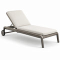 Aluminium Gartenliege mit Polyrattan, Cremeweiß, 200x70x35 cm
