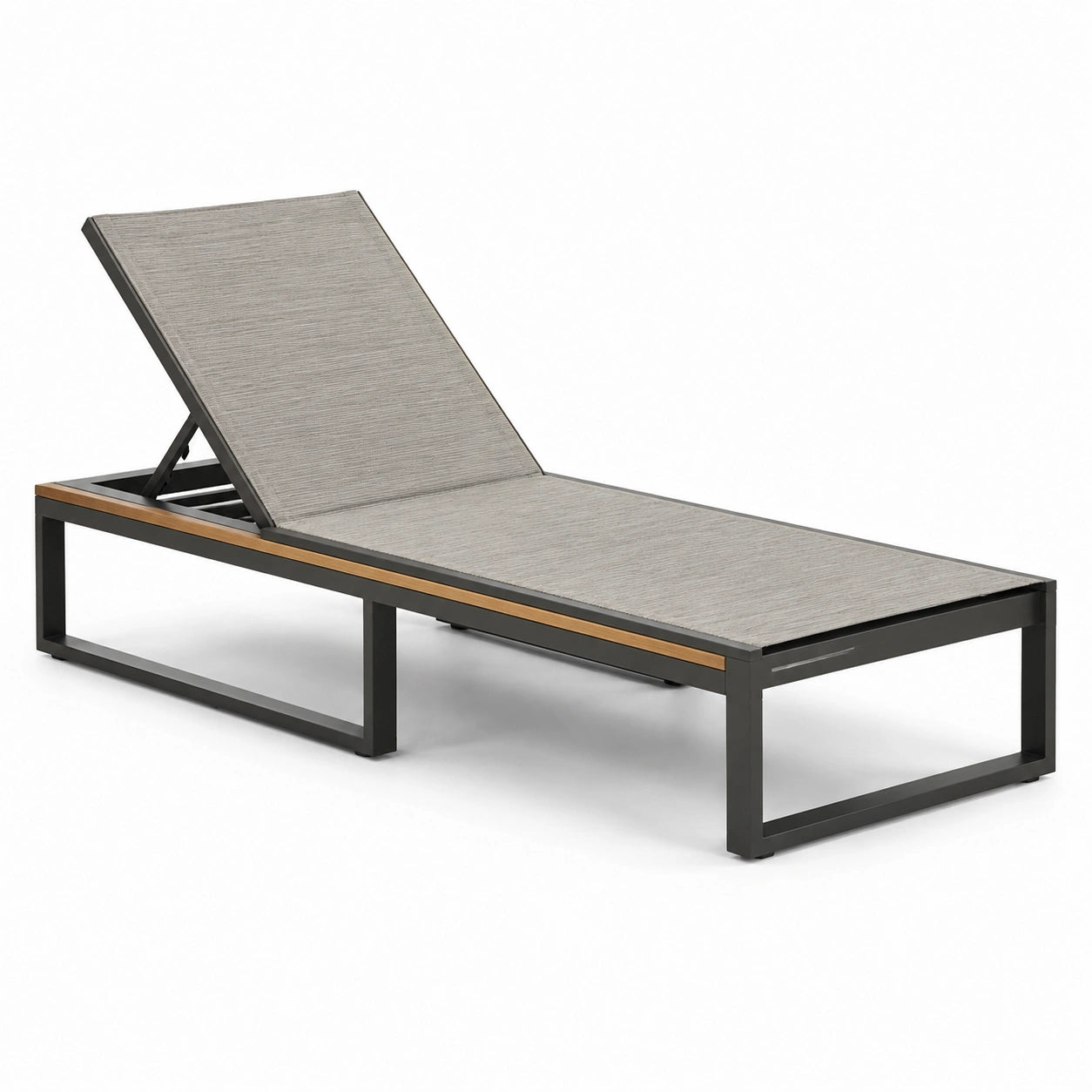 Gartenliege Aluminium Textilgewebe Grau 200 cm x 70 cm x 35 cm