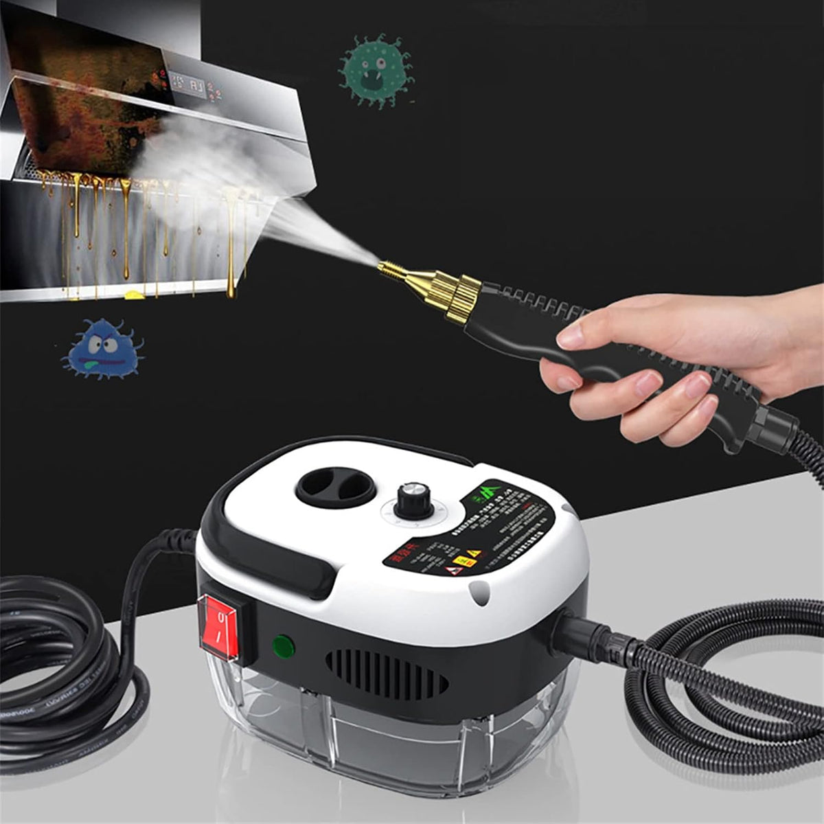 Stoomreiniger Lmyydes Handheld, Hogedruk Stoomreinigers Commerciële Auto Reinigingsmachine 2500W Draagbare Mini Krachtige, wit