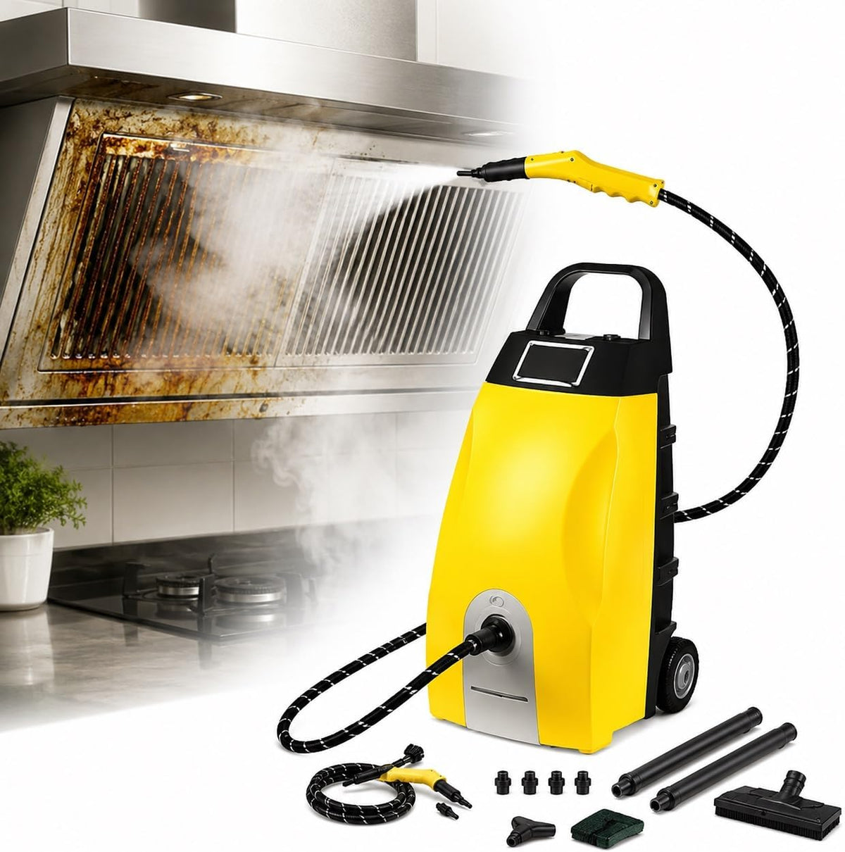 Tyyzdm Stoomreiniger Draagbare, 3000 W, hoge temperatuur, robuust