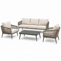 Outdoor Lounge Set aus Aluminium mit Polyesterseil Beige