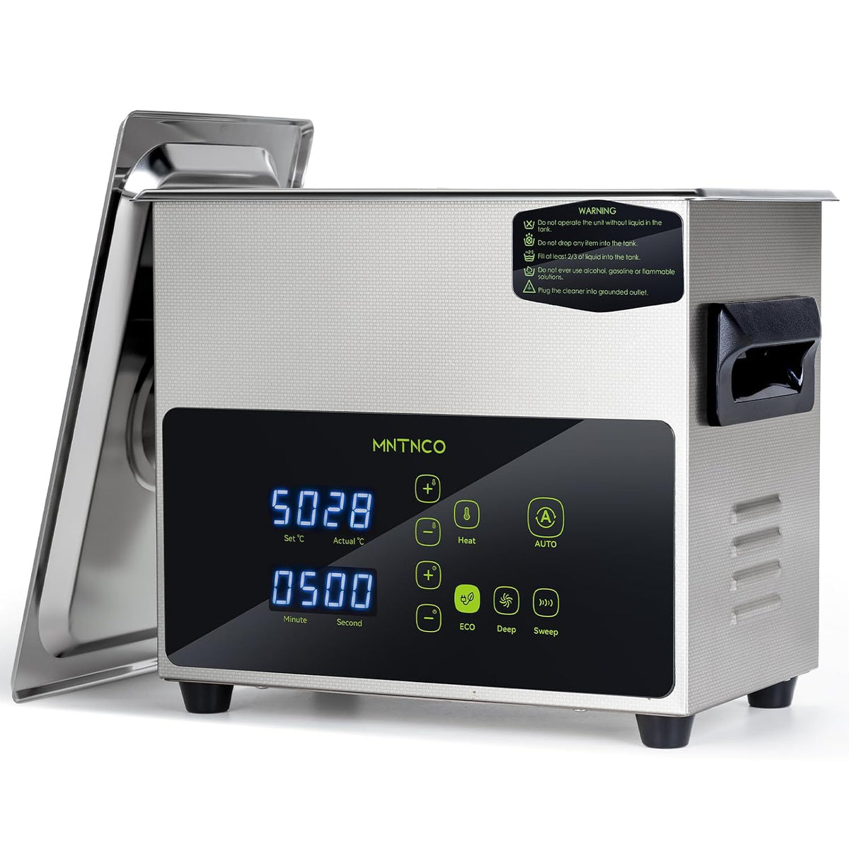 Mntnco Ultrasone reiniger, 3 liter, one-touch-reiniging, verwarming, dieptemodus, energiebesparende ultrasone reinigingsmachine, uitstekend, sieraden
