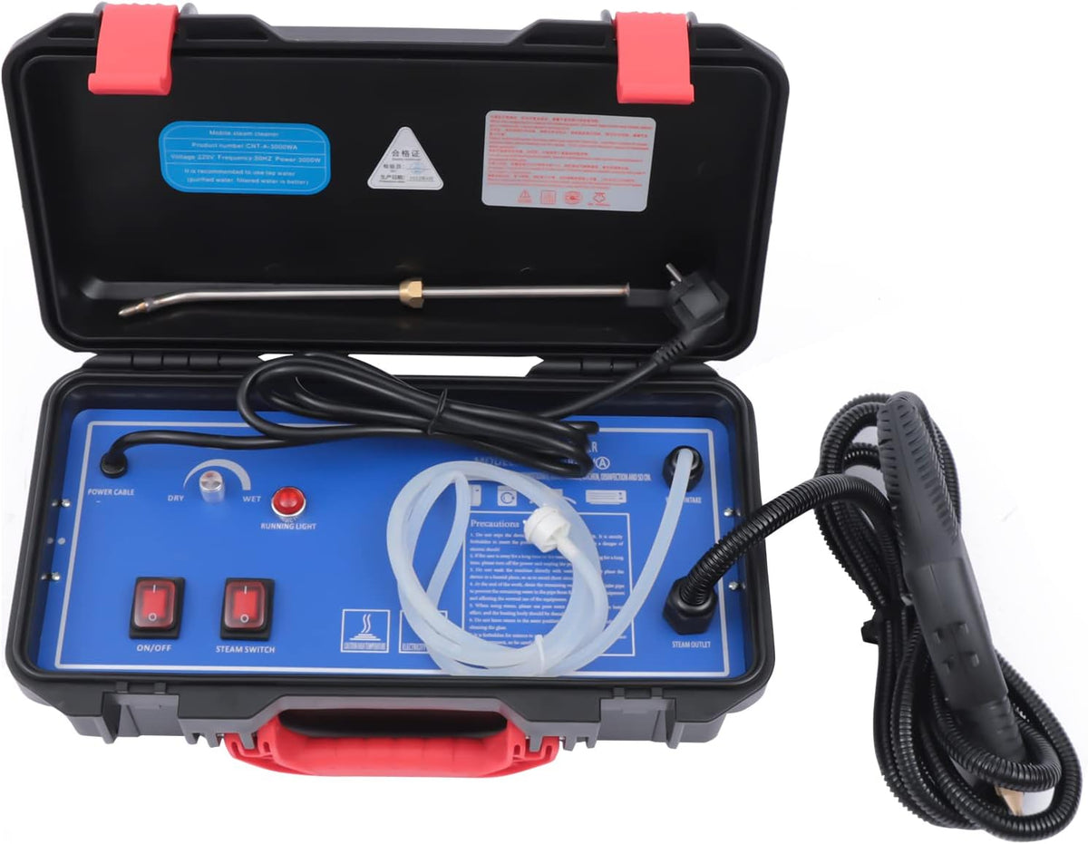 Qranseuyxy Stoomreiniger Draagbare, 3000 W, 220 V, 100-130 °C, voor in de auto, huishoudelijke reinigingsmachine, stoomreiniger op hoge temperatuur