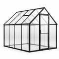 Gewächshaus aus Aluminium mit Polycarbonat-Paneelen Schwarz 250x190x195cm