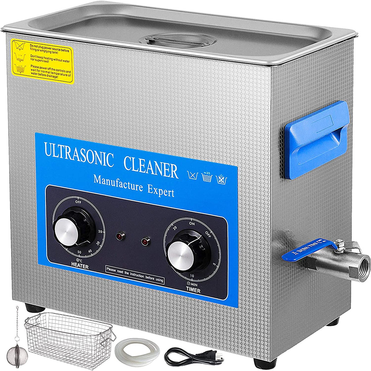 Vevor Ultrasone reiniger Knob Control, 15 l, ultrasoon 220 V, 400 W, 40 kHz, ultrasoon reinigingsapparaat, met verwarming, sieradenreiniger