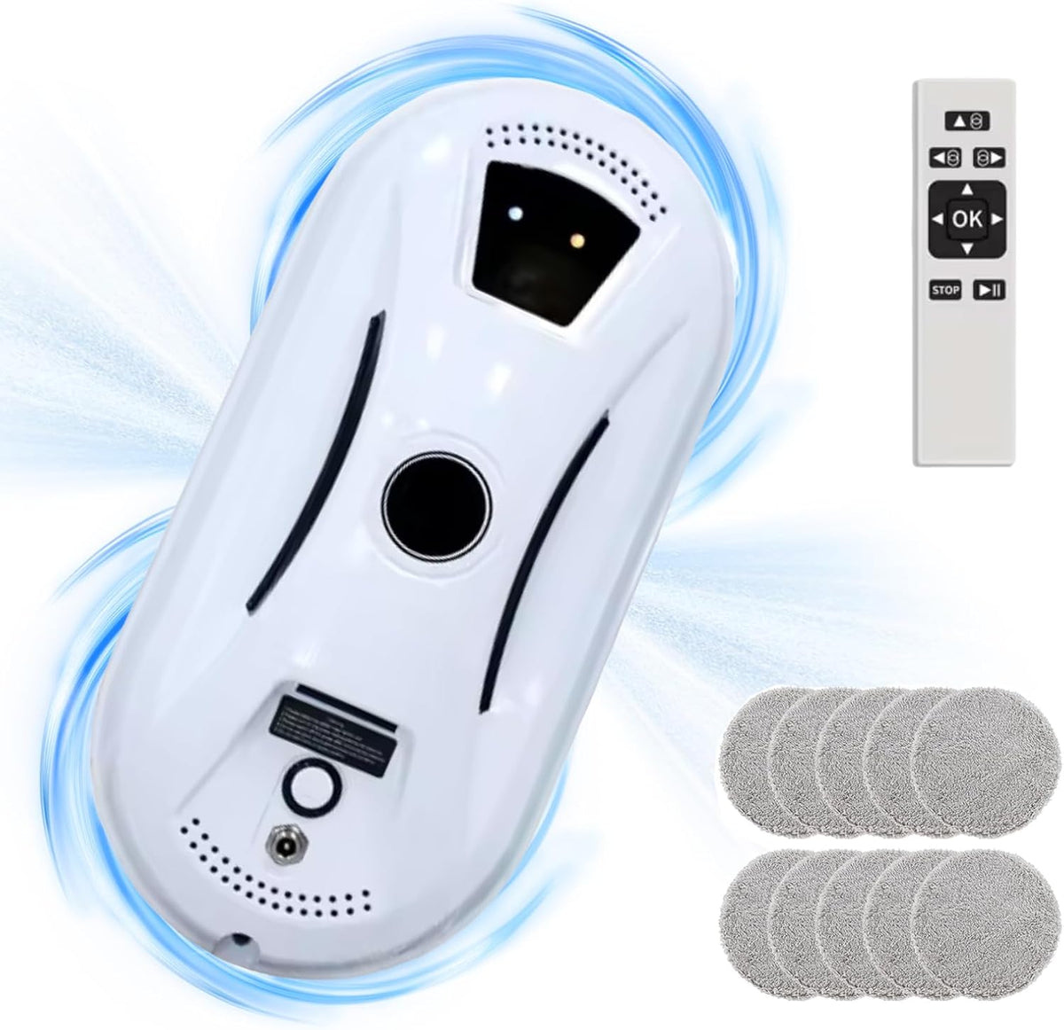 Raamreiniger Oamger Raamreinigingsrobot, 5600 PA, met 10 reinigingsdoekjes (C 2800 Pa), afstandsbediening, met automatische waterstraal