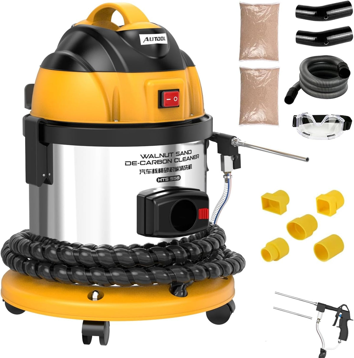 Zandstraler Autool HTS558 Zandstraalmachine, Walnoot Zand Motor Carbon Deposit Cleaner 220V (EU Standaard), Auto Motor Inlaatklep Reinigingsmachine