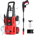 PowerSmart Hogedrukreiniger Elektrische, 4800 PSI Max, 3.0 GPM, 5 inch wielen, 18 m snoer/slanglengte Max, Power Washer, voor terras, auto, oprit