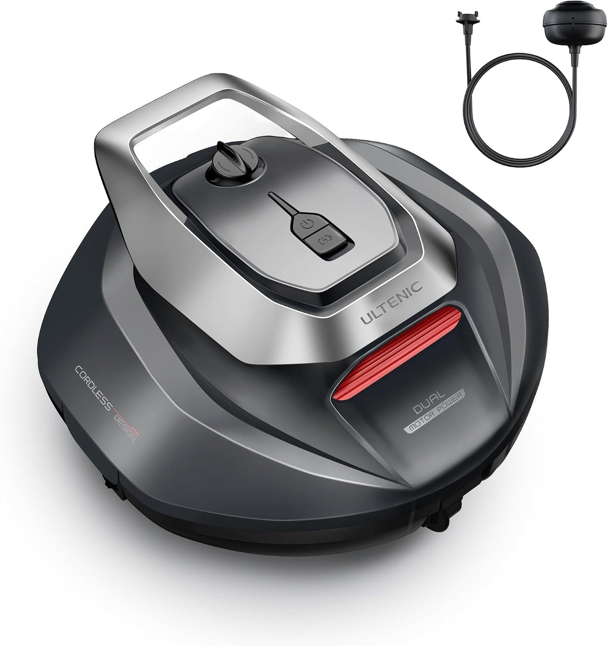 Ultenic Zwembadrobot, 90 min, 5200 mAh, 80 m2, met 2 motoren, zonder mast, automatisch parkeren, opname, draadloze zwembadzuiger