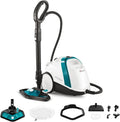 Polti Stoomreiniger Vaporetto Smart 100_T, voor een stoomdruk van 4 bar, doodt tot 99,99%* van de virusdeeltjes, met 9 accessoires, wit/turquoise
