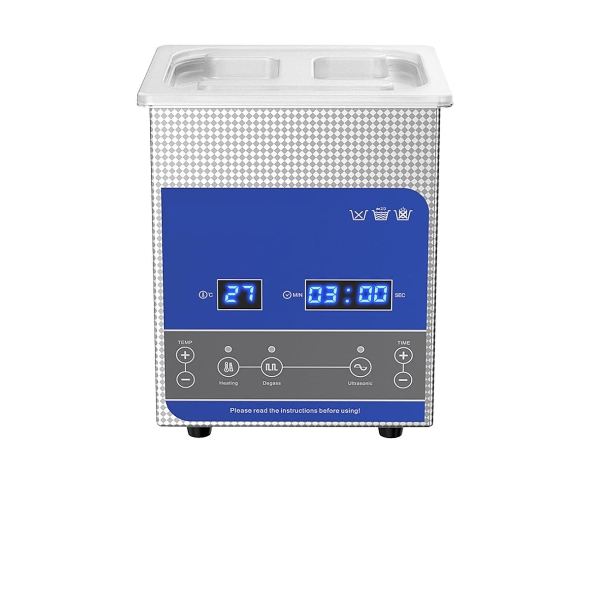 Tecjhjz Ultrasone reiniger Reinigingsmachine, 2L 50W Bad Digitale DegasTimer Heater Gouden Sieraden Bril Jade Ketting Geoxideerde Olie Anti