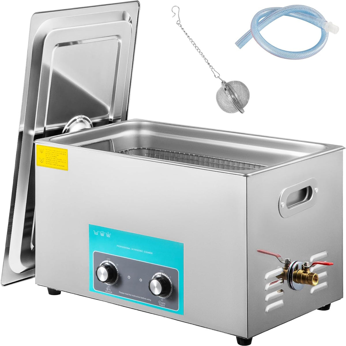 Ultrasone reiniger Vevor 22 l, 304 roestvrij staal, professionele draaiknopbediening, met verwarmingstimer, voor sieraden, horloges, brillen