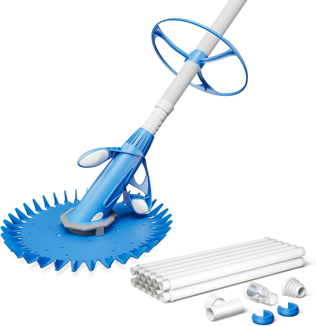 WilTec Zwembadrobot automatische zwembadreiniger, incl. 12 slangen, bodemzuiger, voor het reinigen van zwembaden en pools, zwembadzuiger