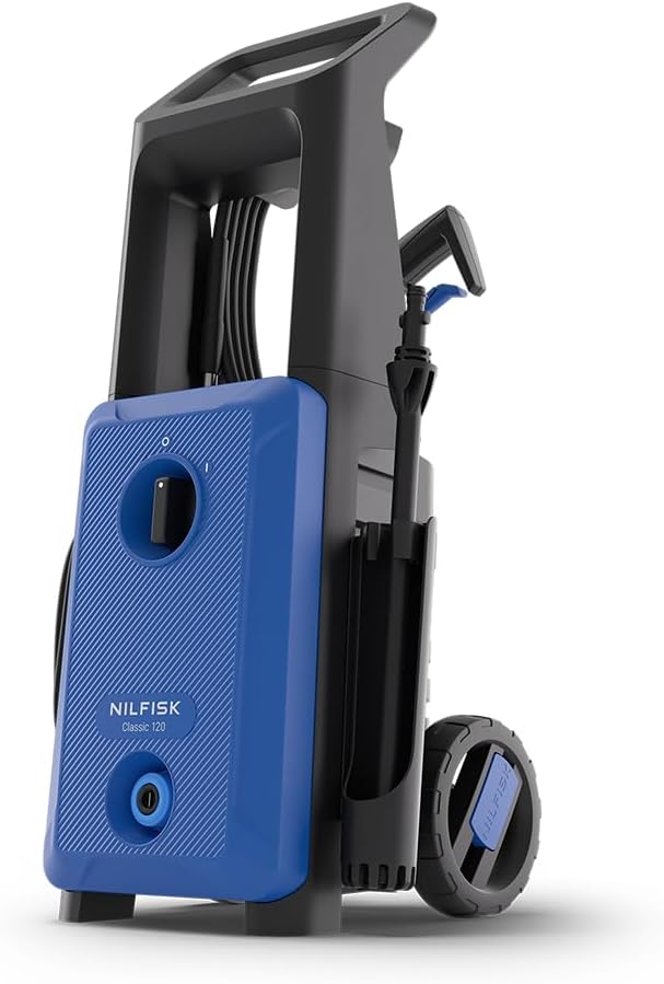 Nilfisk Hogedrukreiniger Classic 120 Bar – praktische reiniger, terras en buitenoppervlakken (1600 W), voor auto