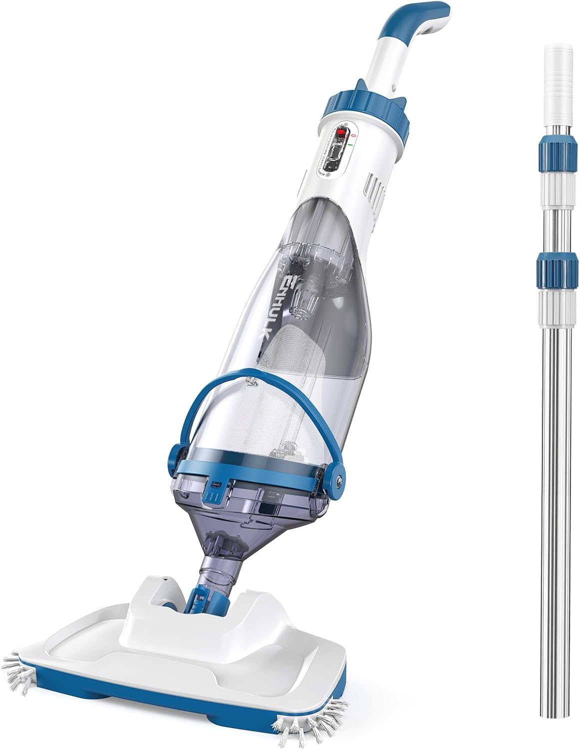 Enhulk Handmatige zwembadzuiger Zwembadstofzuiger, verbeterde 34 cm brede kop, zuigkracht tot 4200 l/u, 2025, gebruiksduur tot 60 minuten, accu