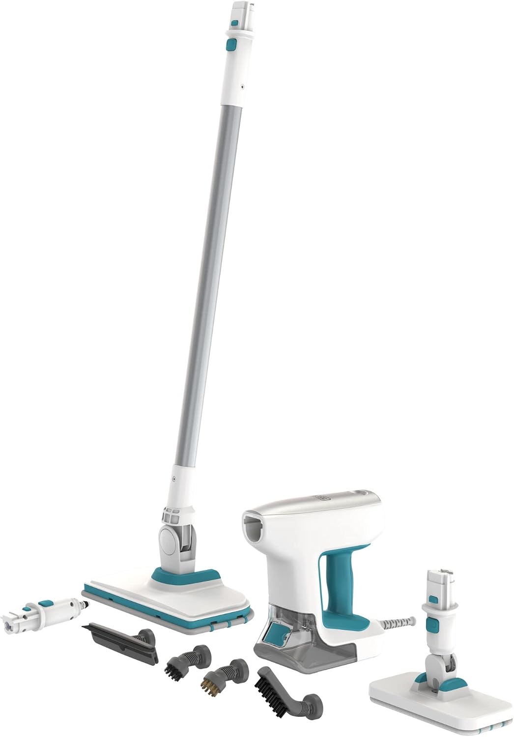Black+Decker Stoomreiniger zwart+Decker SteamSystem multifunctionele stoombezem, 1500 W, met 8 accessoires, 99,9% van de bacteriën en ziektekiemen