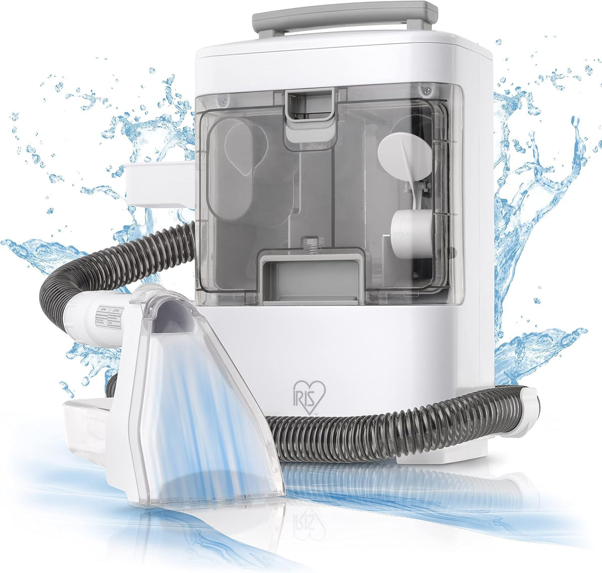 Schoonmaakspray tapijtvlekk IRIS USA 500 ml Chemische-vrije vlekreiniger machine, wit, voor tapijt en bekleding, snoer, lichtgewicht draagbare stof