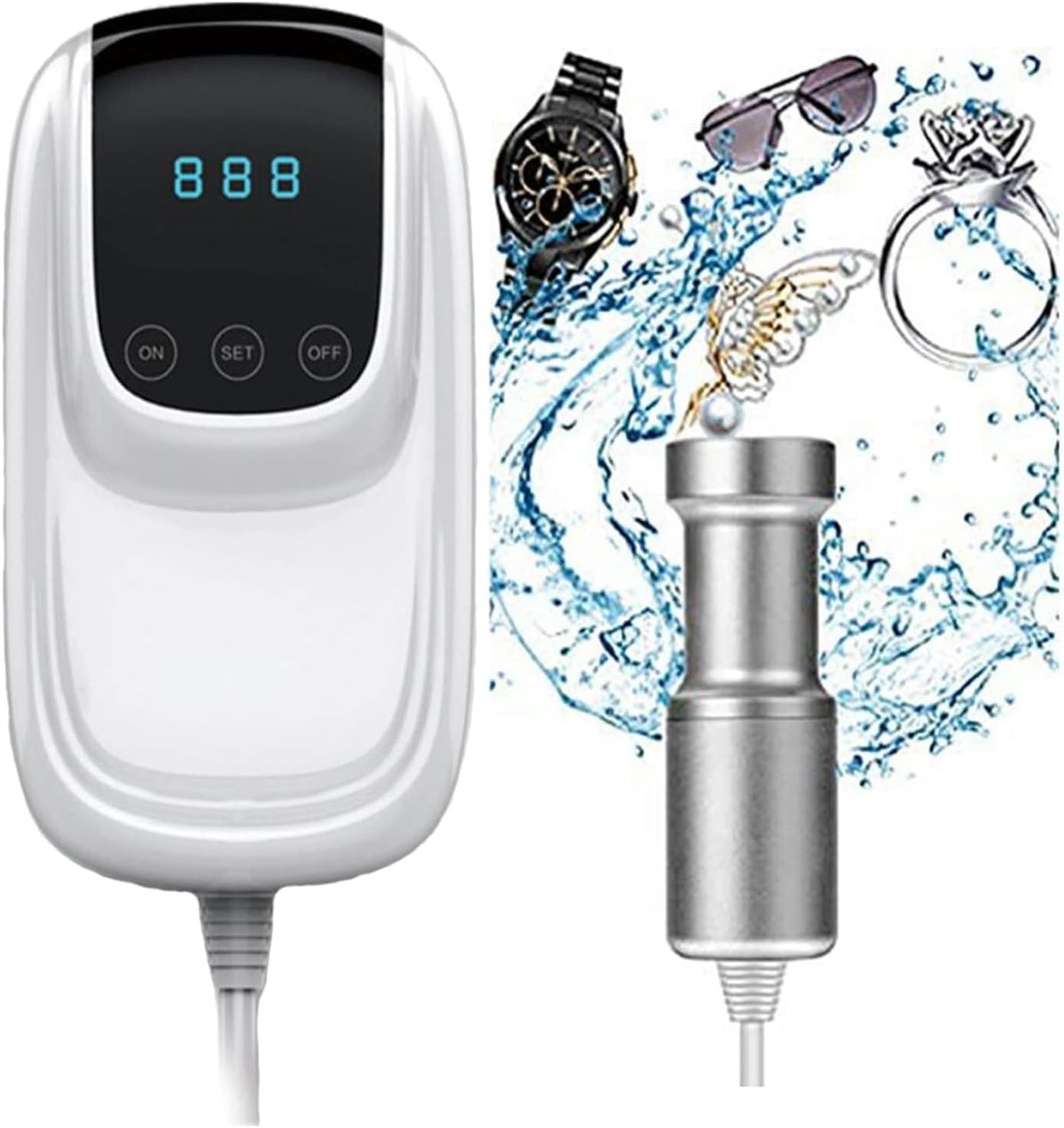 Ultrasone reiniger FfiMe sieradenreinigingsmachine, 50W professionele ultrasone reinigingsmachine, met digitale timer en verwarming, voor thuis