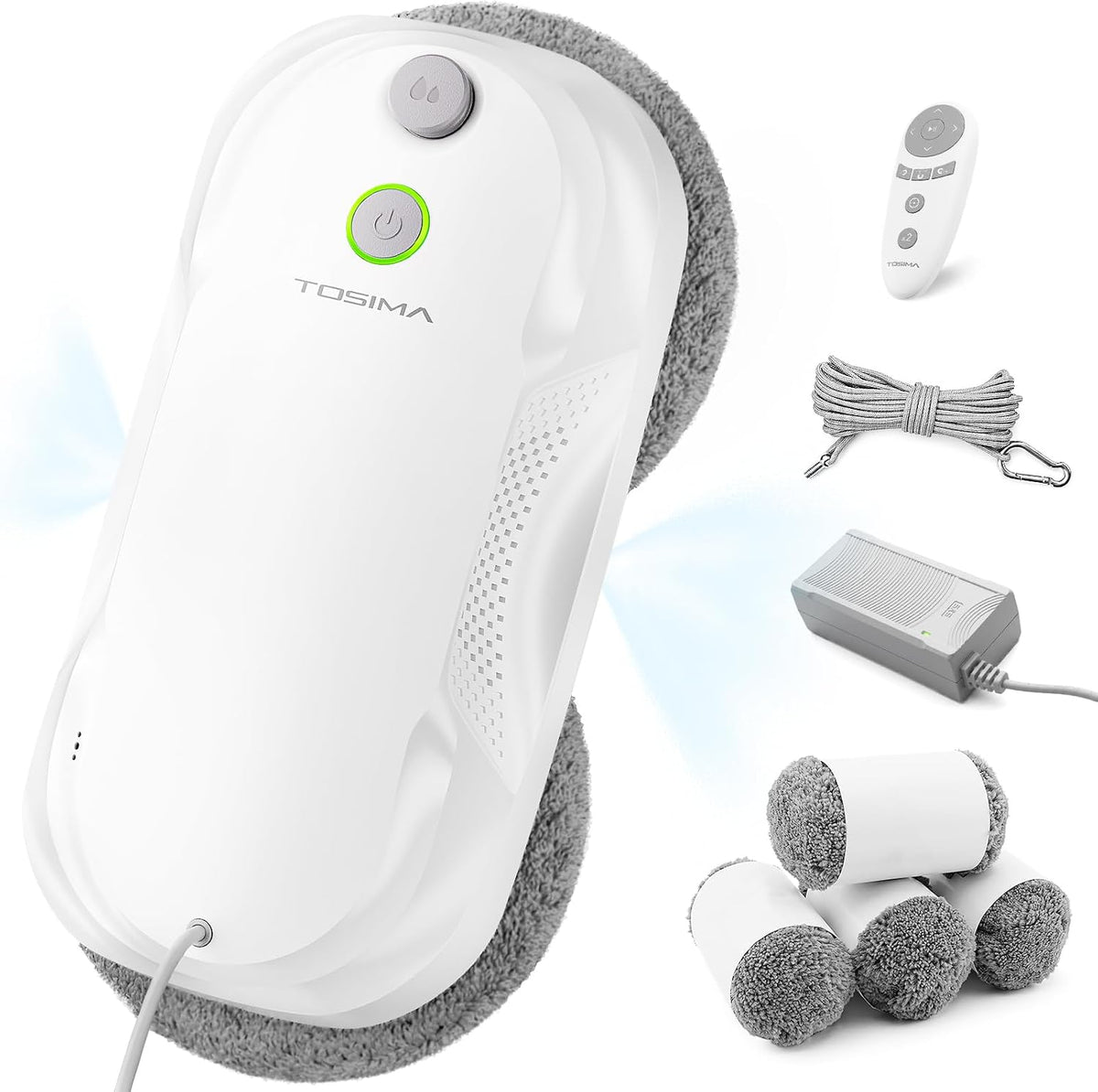 Raamreiniger Tosima W5 Raamreinigingsrobot, 6400 Pa, adaptieve zuigkracht en intelligente randherkenning, voor grondige raamreiniging