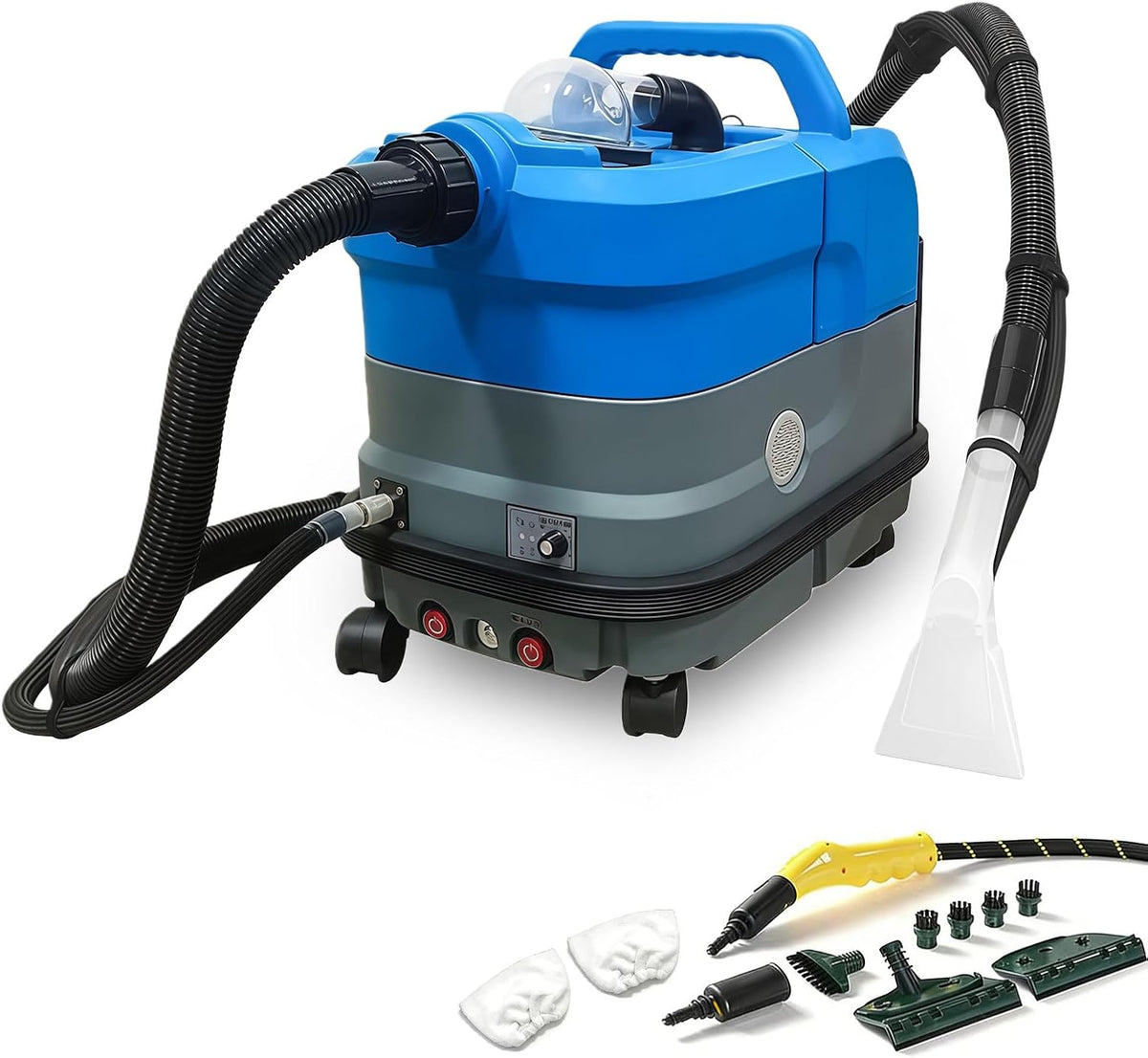 Tapijtreiniger Bangbangji Draagbare verwarmde extractor vloerkleed/bekleding, 7,5L schone watertank+12L verwijderbare vieze, 15s opwarmen
