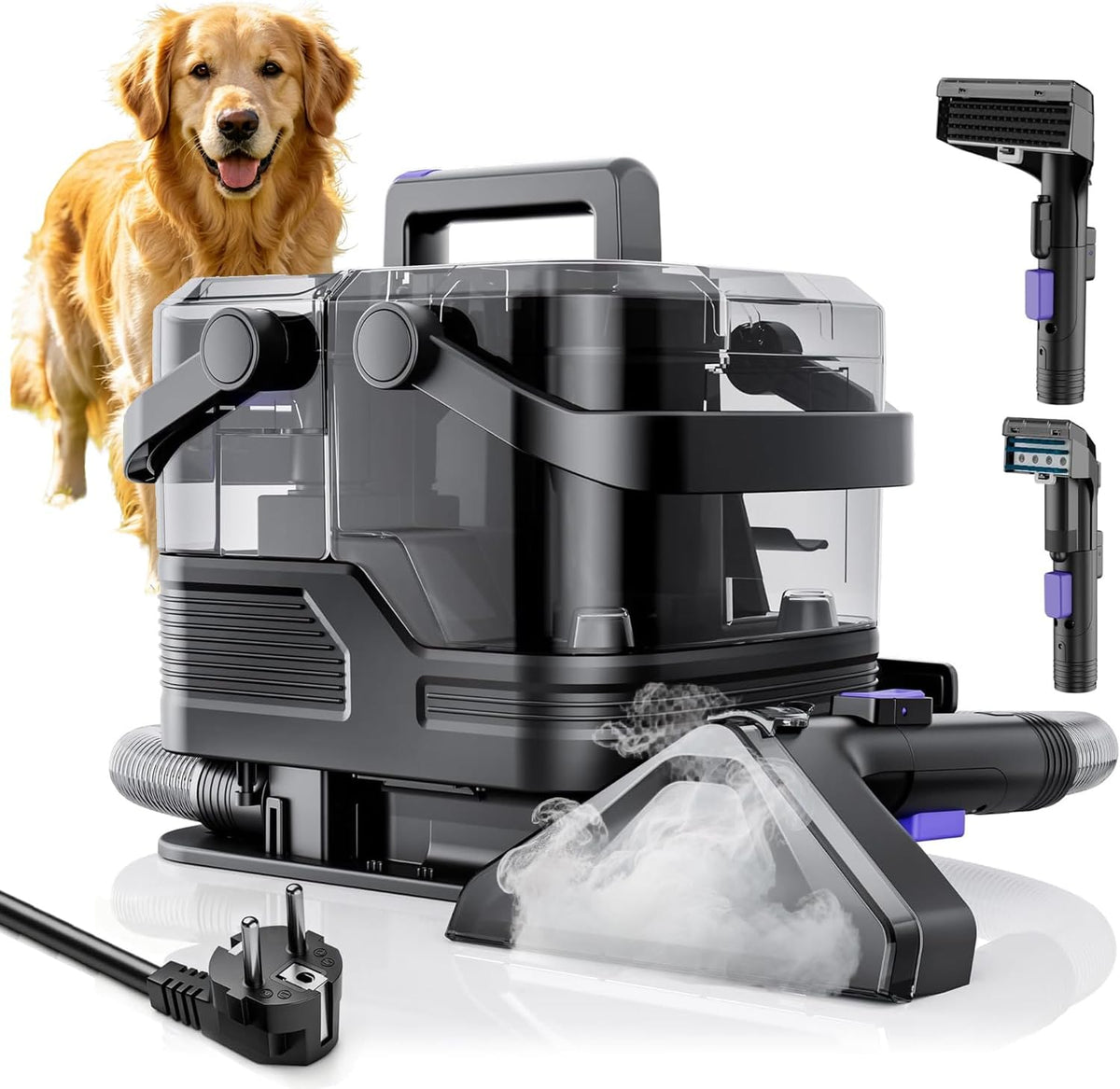 Stoomreiniger Mahiot Draagbare tapijtreinigingsmachine, 20 kpa krachtige zuigkracht, vlekkenreiniger, stoffering reinigingsmachine, met handvat, huis