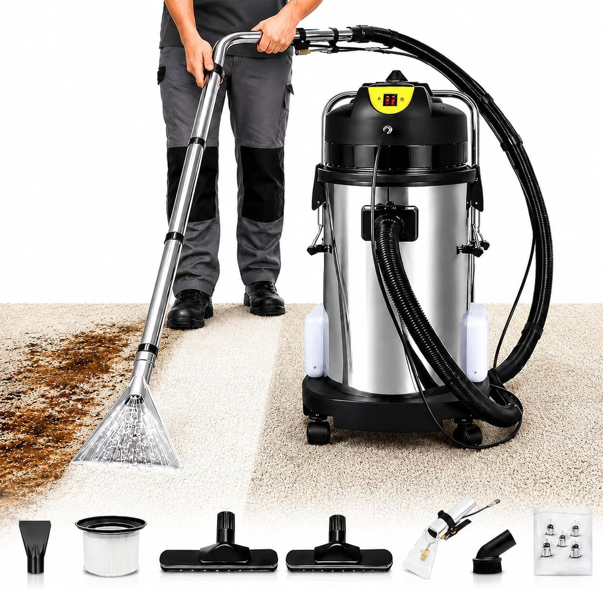 Tapijtreiniger Wangyyds Bekledingsreiniger 20 L/30 L/40 L 1034 W, voor Autopoetsers 20L(5.3Gal) Tank