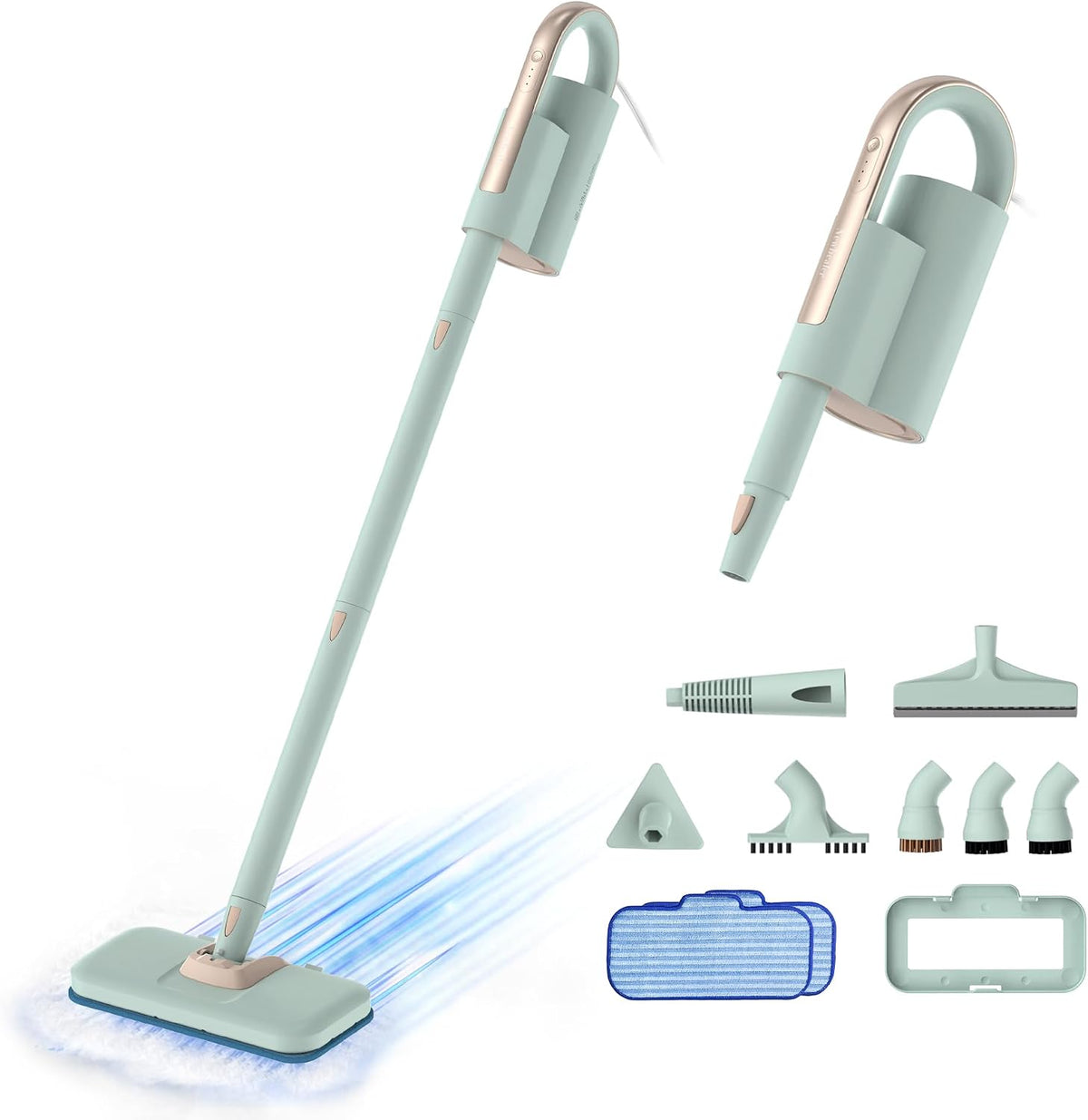 Newbealer Stoomreiniger Stoommop & Afneembare Handstoomreiniger, 1200W Krachtige Vloer Stomer, 3 Instelbare Niveaus, voor Tapijt, Laminaat