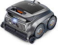 Wybot Zwembadrobot B1 op batterijen, tot 100 minuten, met app-bediening, grijs-oranje, voor kleine zwembaden, licht en intelligent, twee zijborstels