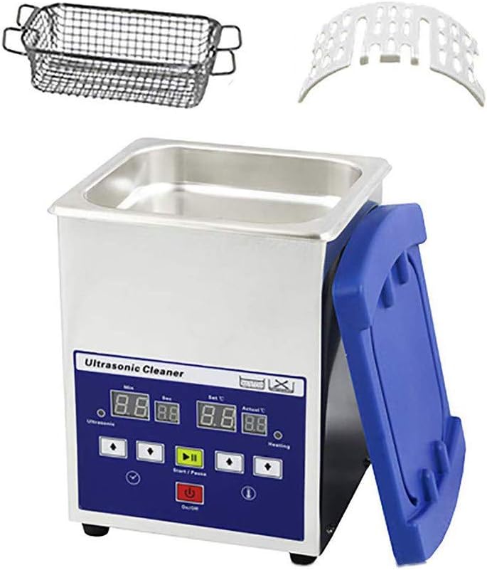 Yxjpp Ultrasone reiniger 1,3 liter digitale, roestvrijstalen ultrasone reinigingsmachine, verwarmingstimer, ultrasone badreiniging, sieraden, brillen