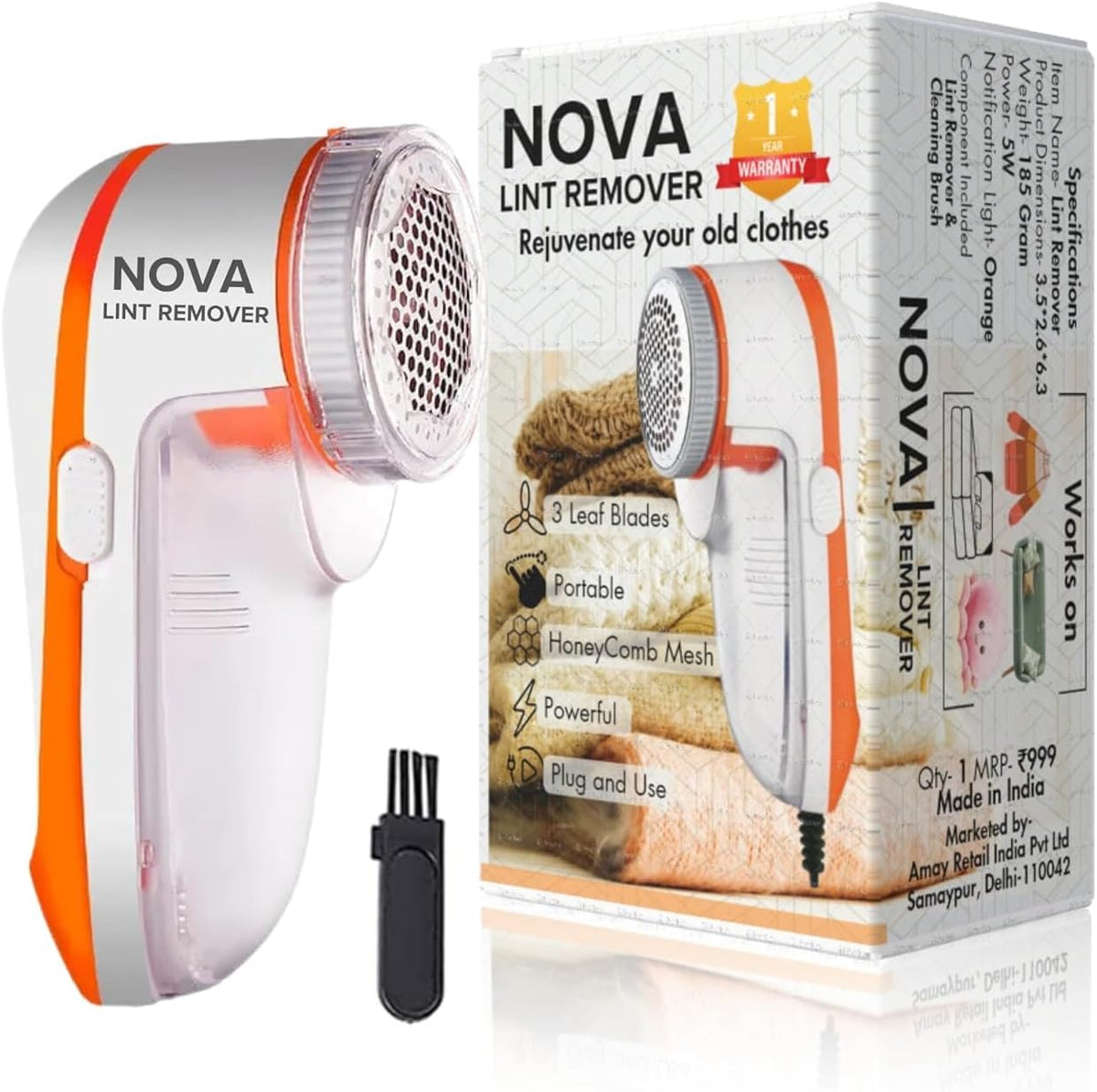 NOVA Ontpluizer Lint Remover, voor kleding, Tint en stofverwijderaar, voor stofscheerapparaat
