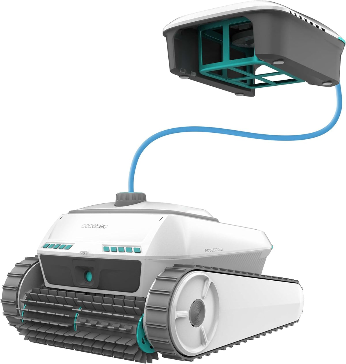 Cecotec Zwembadrobot Conga Pooldroid 10000 TotalClean AquaSkater, capaciteit 4 l, 300 m2, looptijd 150 minuten, app en afstandsbediening