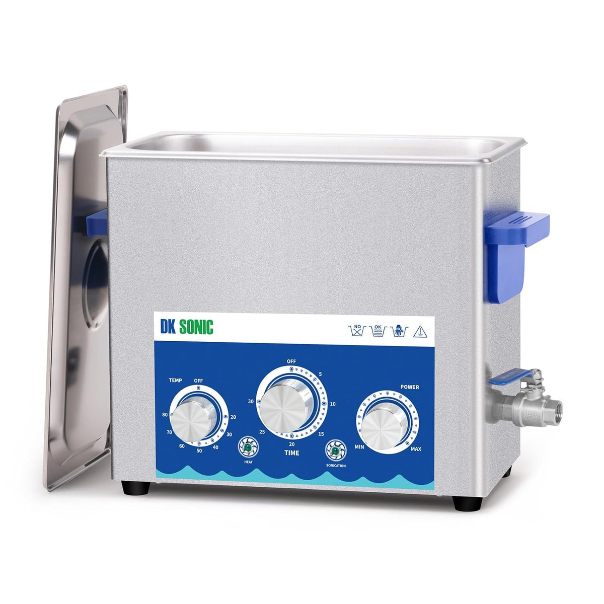 DK Sonic Ultrasone reiniger Industriële 6L 180W, Timer en Verwarming, Printplaten en Kettingen (Inclusief Mand), Ultrasone Carburateurreiniger
