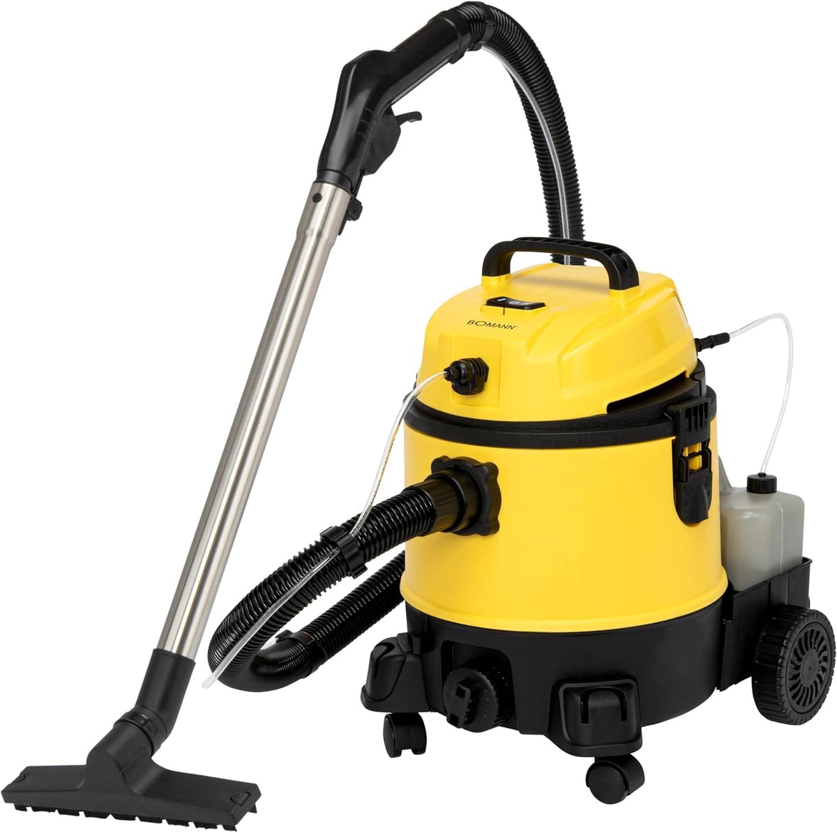 Nat- en droogzuiger Bomann Injector-extractorstofzuiger, Droog/Nat - 1200 W, Tank van 20 l, Geel/Zwart, Stoomstofzuiger, Professionele reiniger