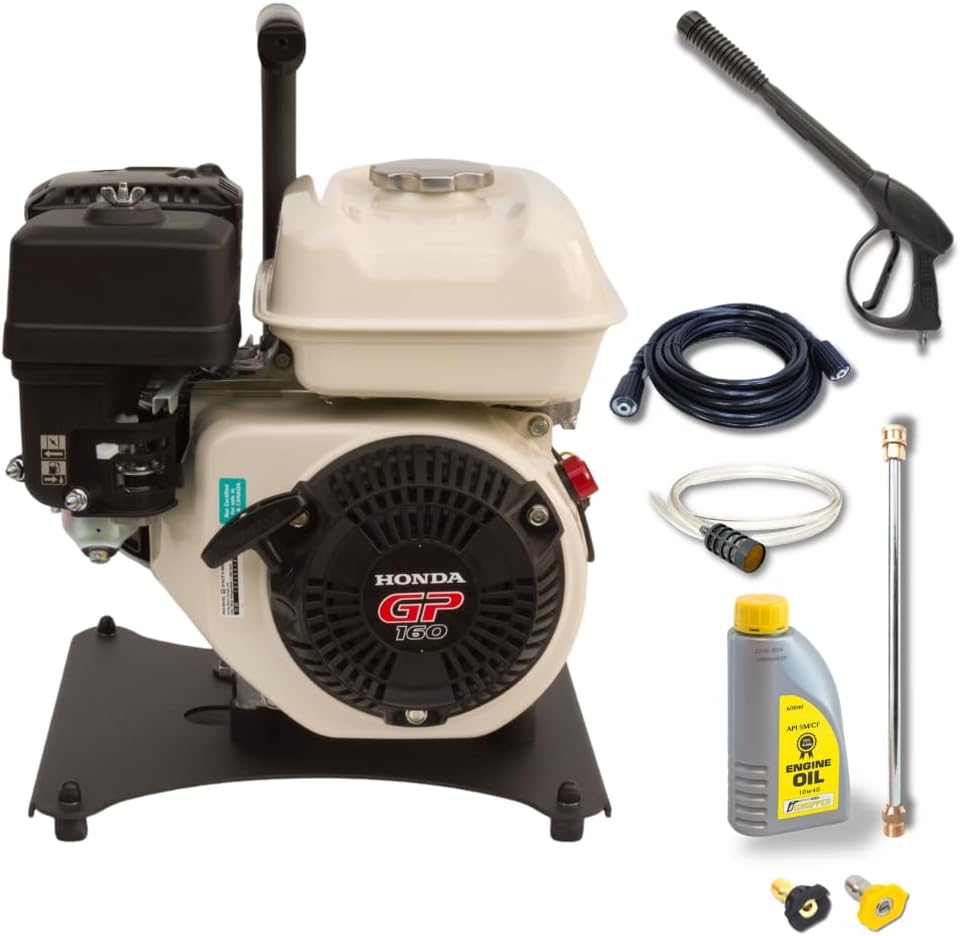 Waspper Hogedrukreiniger Benzine 207 bar 8,5 l/min Honda 5,2 PK, Waspper W3000HF, voor auto, terras, oprit en tuinreiniging
