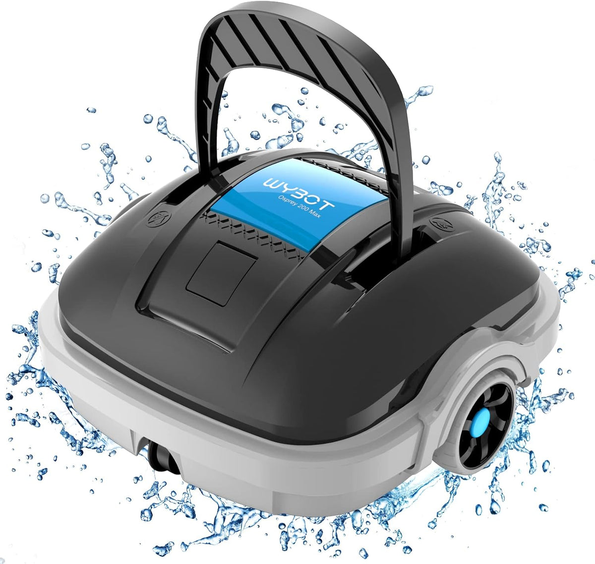 Wybot Zwembadrobot batterij-, 100 minuten autonome zwembadstofzuiger, voor zwembaden onder de 80 vierkante meter, automatisch parkeren