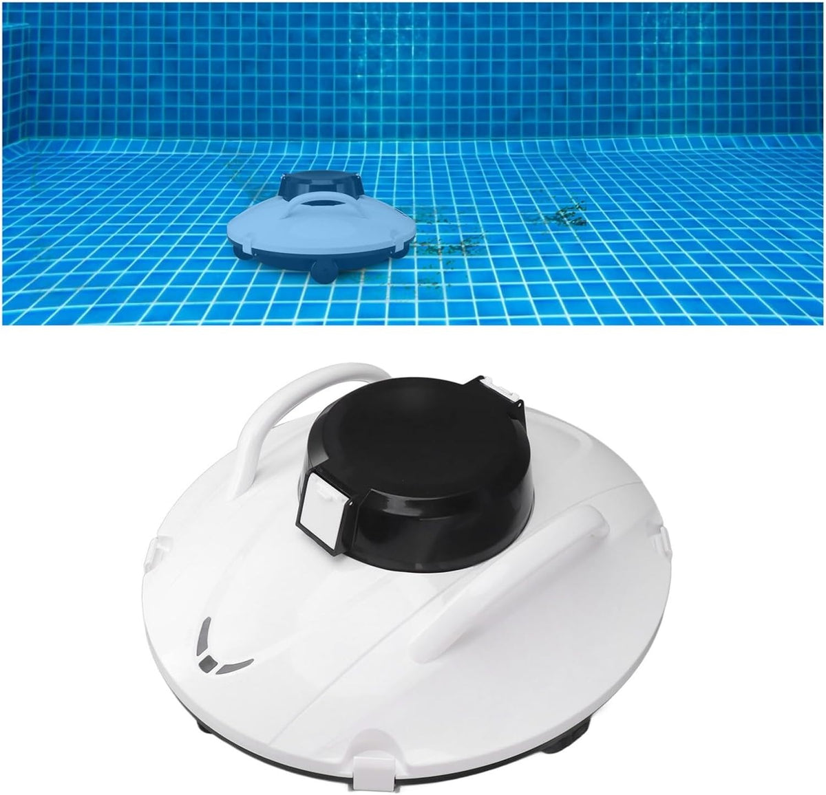 AmAzwi Zwembadrobot Automatische zwembadreinigers Draadloze robotachtige, voor bovengrondse zwembaden Zwembadreinigingsrobot