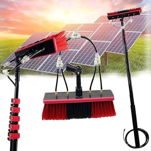 Raamtrekker Glasreiniger, 35 cm, 36 poten, met telescoopsteel, voor fotovoltaïsche zonnepanelen, telescopische ruitenreiniger
