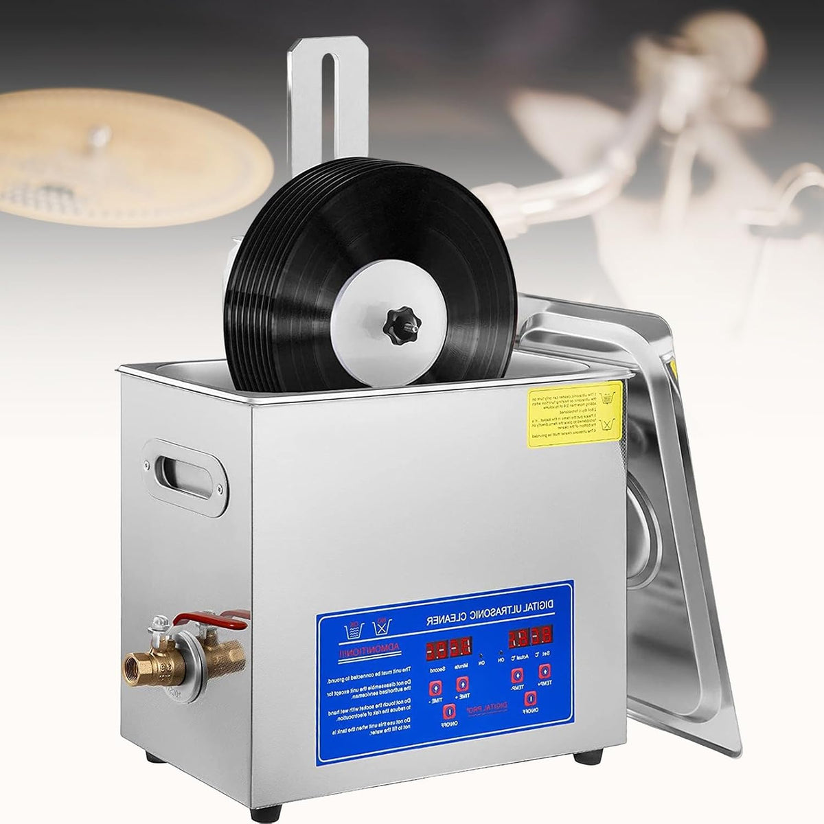 Dzzthsh Reiniging disks Commerciële Ultrasone Schijfreinigingsmachine, tweezijdige roterende automatische reiniging