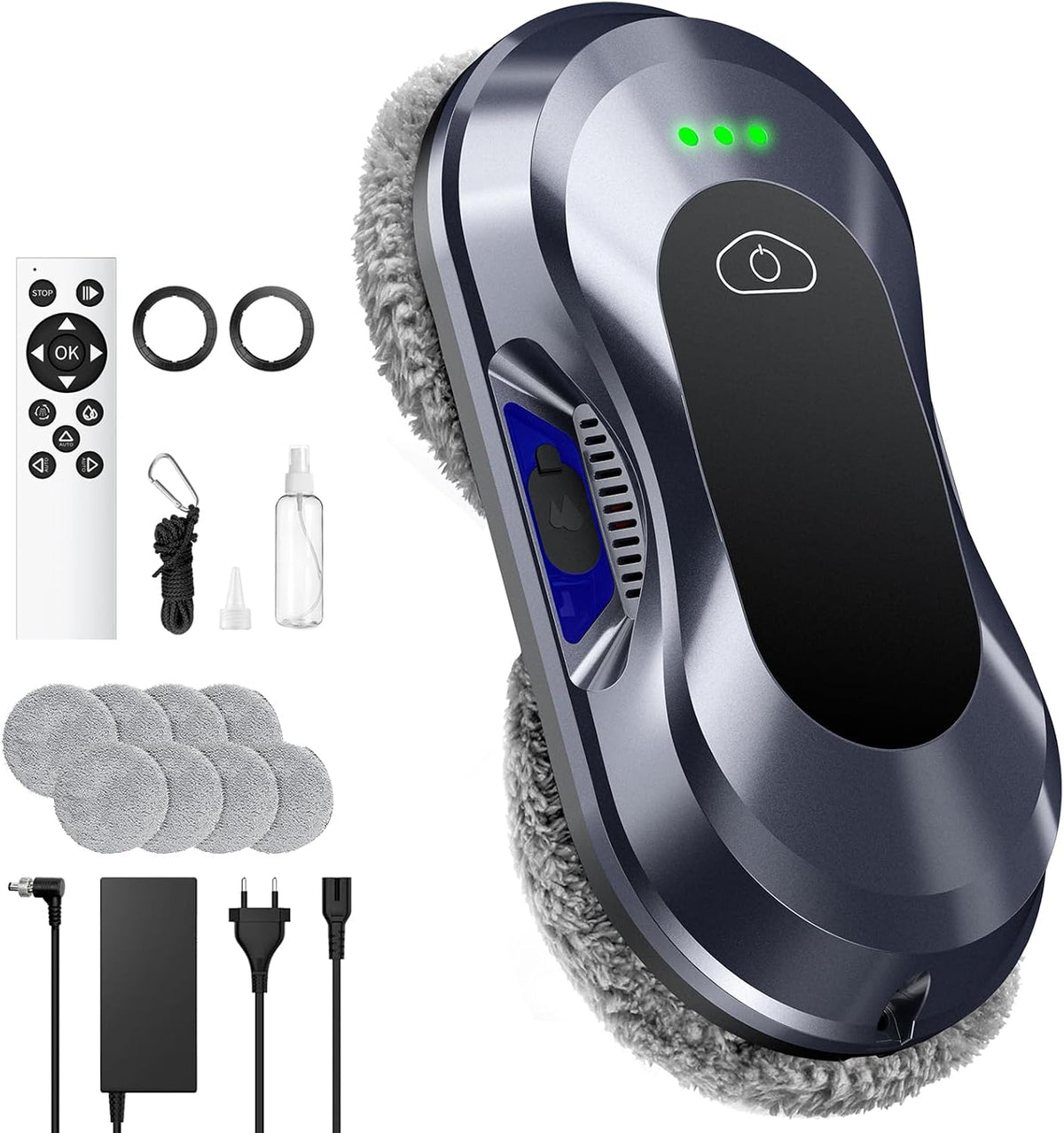 Raamzuiger Keero Raamreinigingsrobot, met dubbel mondstuk en zuigvermogen van 6000 Pa 2026, watertank 60 ml, 3 reinigingsmodi, verbeterd