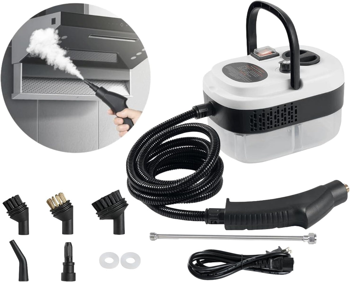 Foandbevi Stoomreiniger 7-in-1, 2500 W, hogedrukreiniger, handautostoomreiniger, voor thuisgebruik, hardhouten vloerdemreiniger, voor kussens, keuken