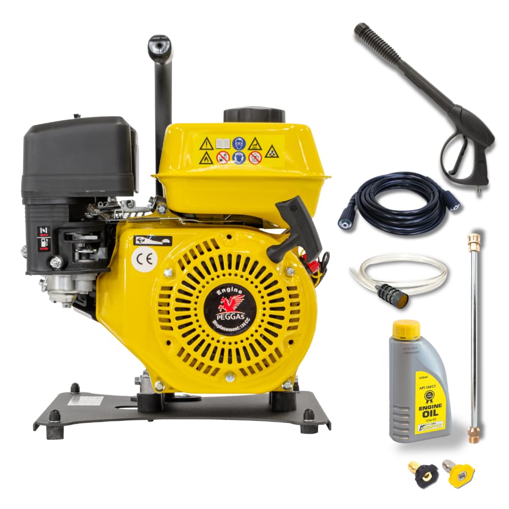 Waspper Hogedrukreiniger Benzine 207 bar 8,5 l/min Peggas 5,2 PK, Waspper W3000HG, voor auto, terras, oprit en tuinreiniging