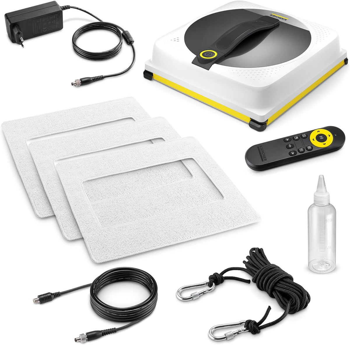 Raamreiniger Kärcher raamrobot RCW 4 Extra+, 2,5 min/m2, reservoir: 150 ml, 5 reinigingsmodi, kabel: 5 m, 6 reinigingsdoekjes