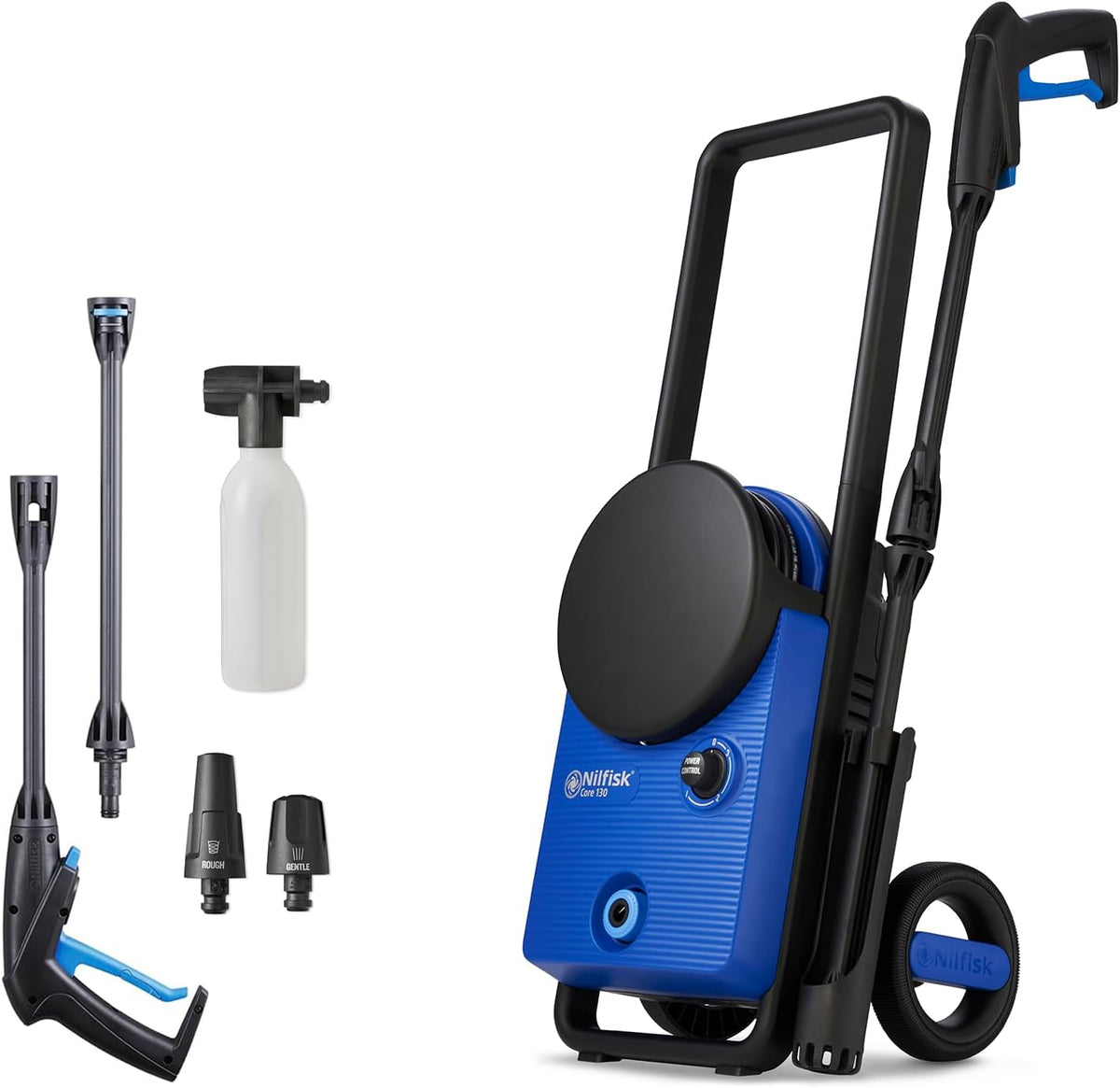 Nilfisk Hogedrukreiniger Core 130 Bar, met PowerControl - compacte hogedrukreiniger + Schuimspuit (1500 W)