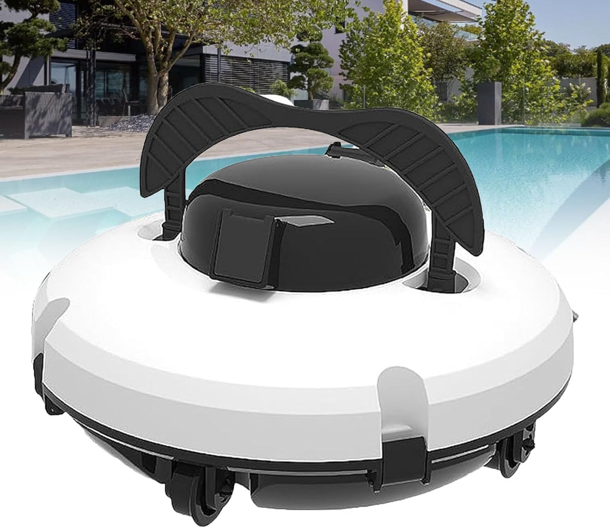 Zwembadrobot Draadloze zwembadreinigingsrobot - wandklimmechanisme, 360° roterende schrobborstels, realtime vuilbewaking, eenvoudige bediening